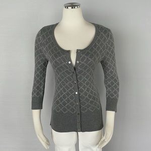 WHBM Jacquard Shimmer Cardigan Size Small